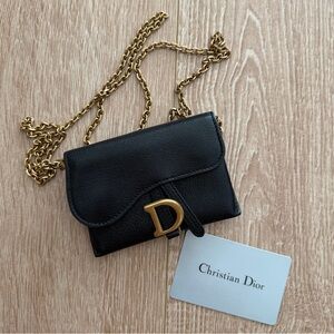 Dior Black Wallet on Chain